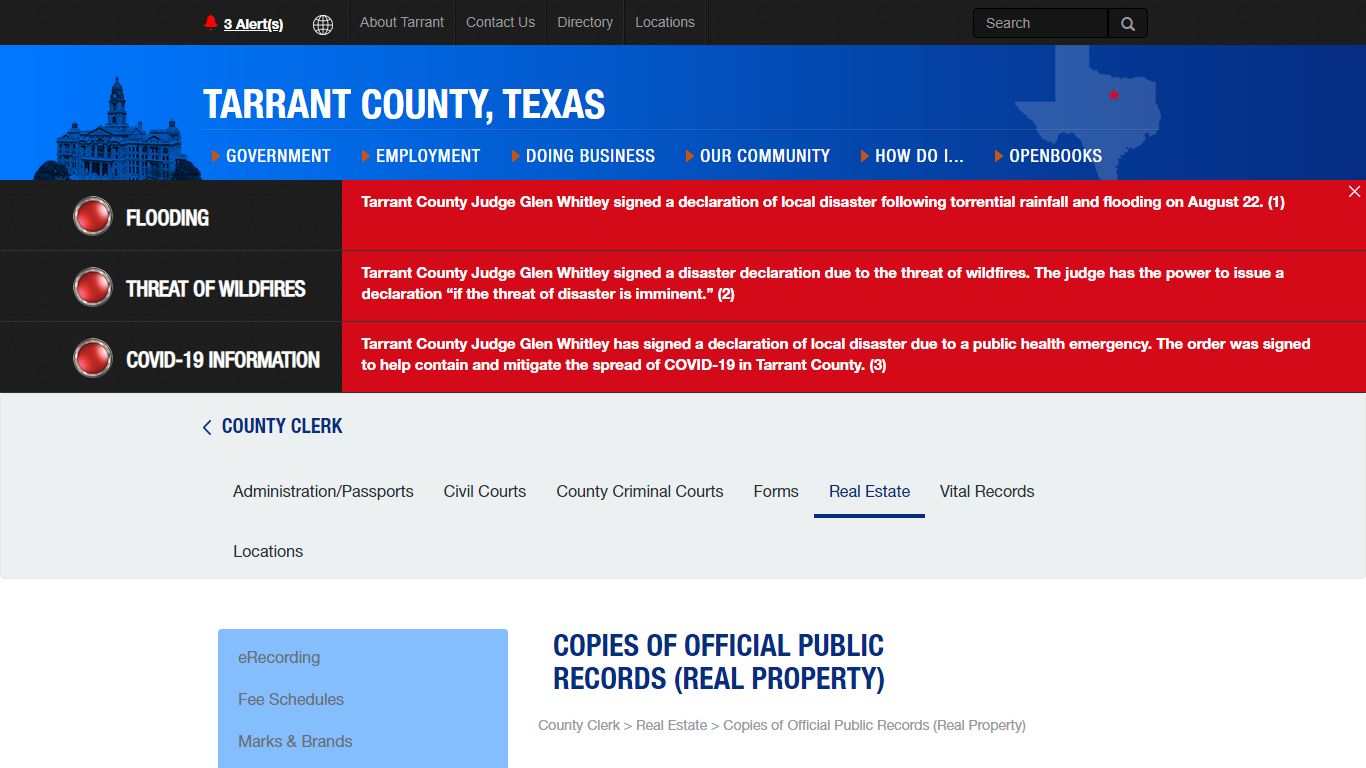 Copies of Official Public Records (Real Property) - Tarrant County TX